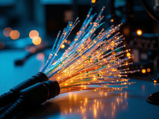 光纤网络基础设施，全国光缆分布示意图，现代化网络设备